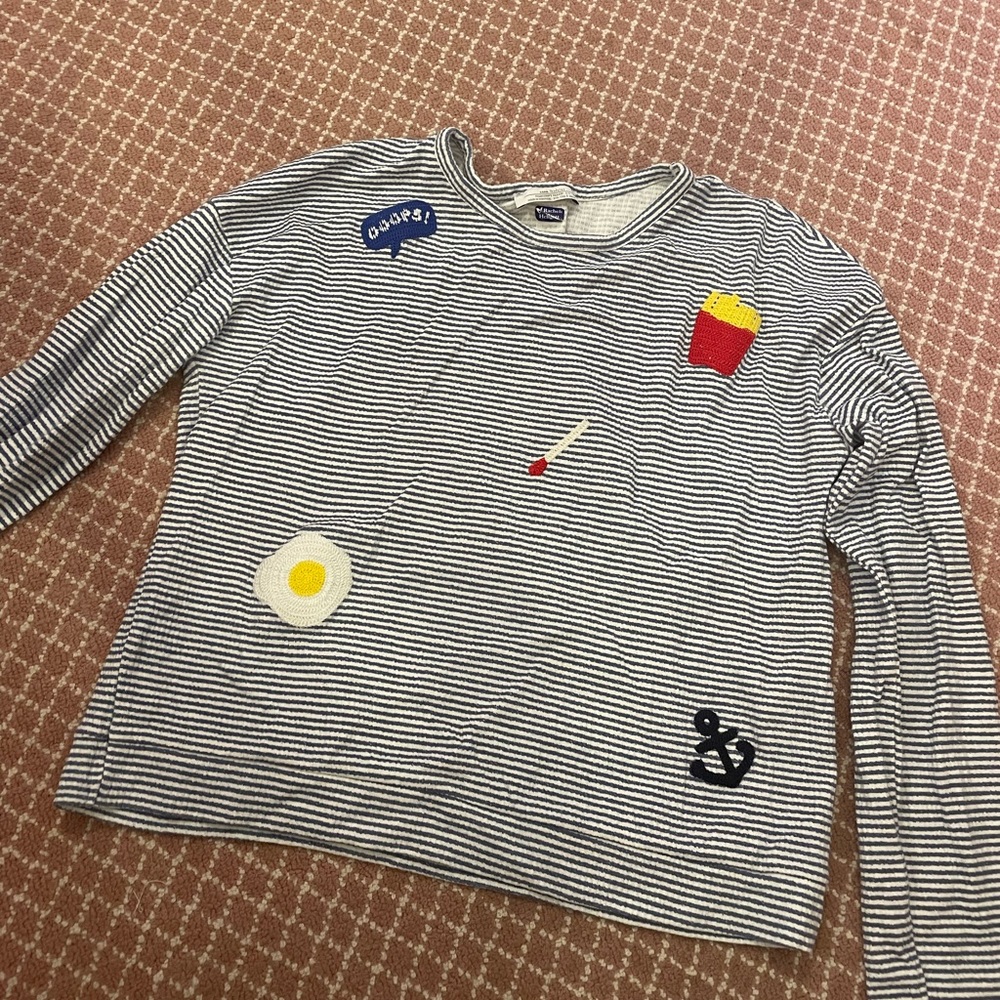 Zara patched long sleeve tee shirt